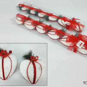 SET SIX HEARTS 90MM RED/WHT 187750