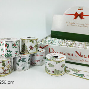 XMAS RIBBON 6.3X250CMS 6 ASS 217617