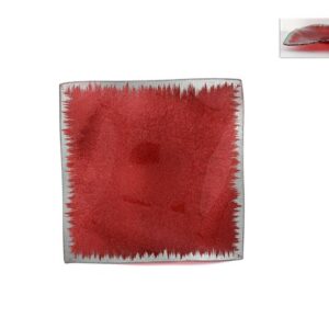 RED XMAS SQUARE PLATE 21CMS 772368