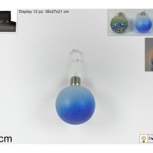 XMAS BALL WITH LIGHT BLUE GLITTER 991080