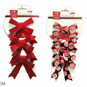 SET THREE BOWS 9 X 12CMS RED LASER 247287