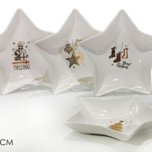 XMAS PLATE STAR SHAPED WHITE ASS 362935