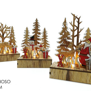 CHRISTMAS WOODEN DE. W/LIGHTS 307097