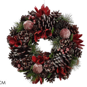 GARLAND 30CMS RED W/VELVET 177843