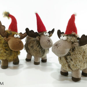 REINDEER WITH CAP RED 35CMS 3 ASS 267513