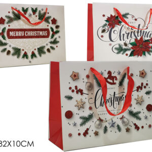 XMAS GLITTER BAG MEDIUM RED/WHT 319816