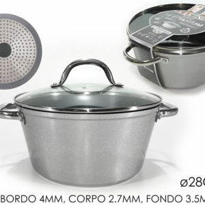 CASSEROLE W/LID 28CMS IND. TIT/SILVER 888879