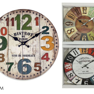 COLOURED WALL CLOCK 34CMS 008864