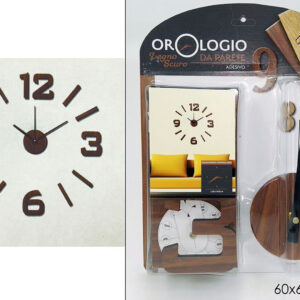 STICKER WALL CLOCK WOOD EFFECT 195120