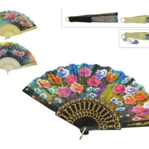 LADIES HAND FAN FLOWERS 126932