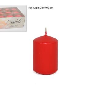 RED CANDLE CYLINDER 5.8X8.5CMS 624773
