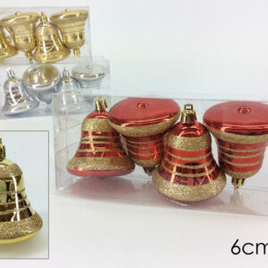 SET 4 BELLS TREE DECORATION ASS 935061