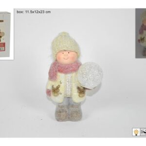 DOLL W/CAP AND LIGHT BALL BEIGE 21CMS 872563