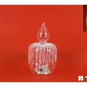 GLASS CANDLE WITH LIGHT 14CMS 885815