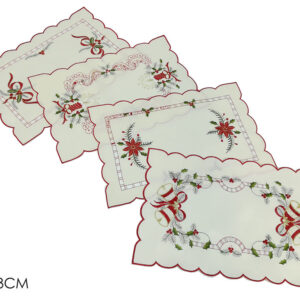 WHITE CENTRE TABLE CLOTH XMAS 274535