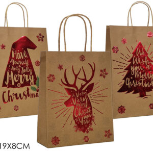 XMAS BAG 19X8X24CMS 3 ASS 314170