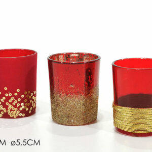 T LIGHT RED WITH GOLD 5.5CMS 369712