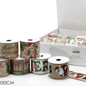 XMAS RIBBON 6.3 X 230CMS 6 ASS 366377
