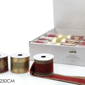 XMAS RIBBON 3 ASS 6.3 X 250CMS 369415