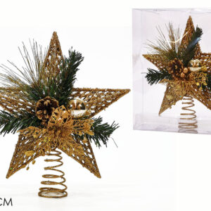 XMAS TREE TOP STAR 32CMS GOLD 242015