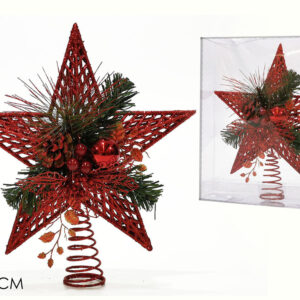 XMAS TREE TOP 32CMS RED 242374