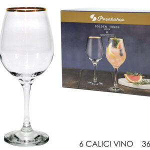 SET SIX GOLDEN WINE GLASSES 472686