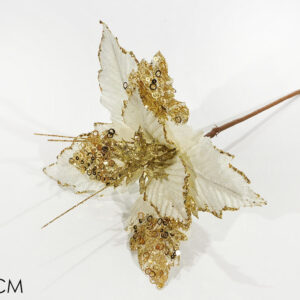 VELVET FLOWER WITH GOLD GLITTER 386610