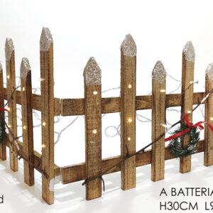 XMAS WOODEN FENCE BATTERY 98X30CMS  291488