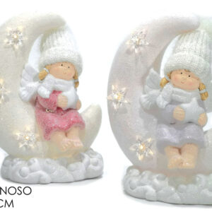 ANGEL ON MOON WITH LIGHT 35CMS 356385