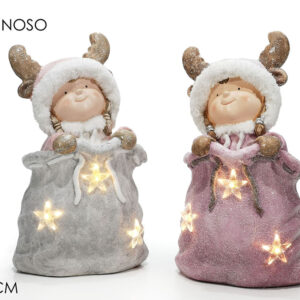 RESIN DOLL IN SACK WITH LIGHTS 357443