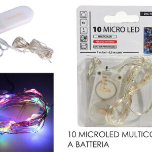 XMAS LIGHTS MICROLED BATT. 10 MULTI 293048
