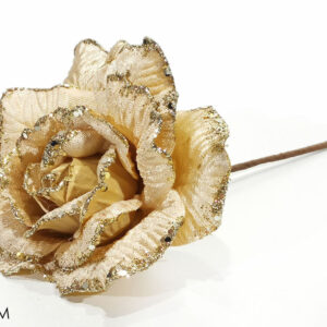 STEM W/GOLD FLOWER AND GLITTER 22CMS 344863