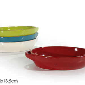 COLOURED OVAL OVEN DISH 4 ASS 937096