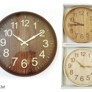 LARGE WALL CLOCK WOOD EFFECT 35CMS 169749