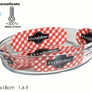 OVEN GLASS OVAL DISH 25 X 17CMS 262545