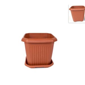 PLASTIC POT WITH PLATE 20X20X19CMS 485569