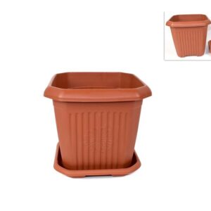 PLASDTIC POT WITH PLATE 29X29X27CMS 485606