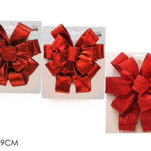 XMAS BOW 30 X 79CMS RED 3 ASS 334666