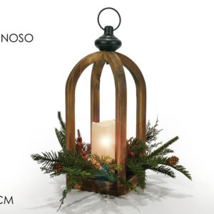 XMAS LANTERN W/CANDLE 19LED 370428