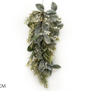HANGING DECORATION SNOW/PINES/BAUBLES 43CMS 386191