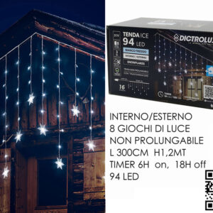 HANGING XMAS LIGHTS 3 MT X 1.2MT 94 LED 443801