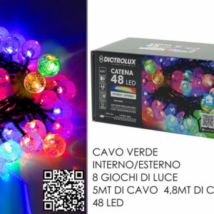 XMAS LIGHTS M/COLOUR 48 BAUBLES EXT. 164713