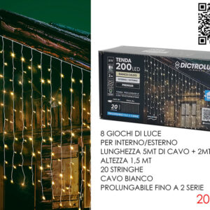 HANGING LIGHT W/WHITE 2 MT X 1,5MTS 200 LED 449841
