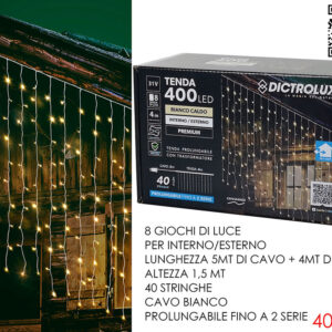 HANGING LIGHTS 4MTS X 1,5MTS W/WHITE 400LED 449896