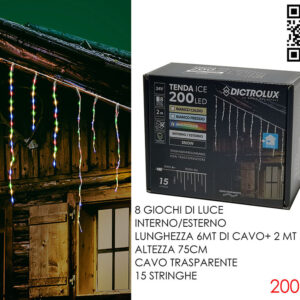 LIGHTS ICE 2 MTS M/COLOUR 200 LED 075644