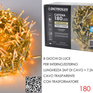 LED LIGHTS 180 LIGHTS W/ WHITE TRANS. WIRE118686