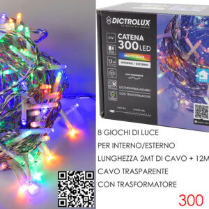 LIGHTS 300 LED M/COLOUR TRANS WIRE 342982