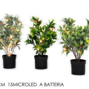 XMAS PLANT BATTERY 30CMS 15 MICROLED 258818