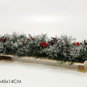 XMAS 3 CANDLES HOLDER W/SNOW 304980