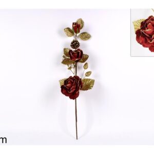 STEM WITH TRHREE ROSES 63CMS 037023